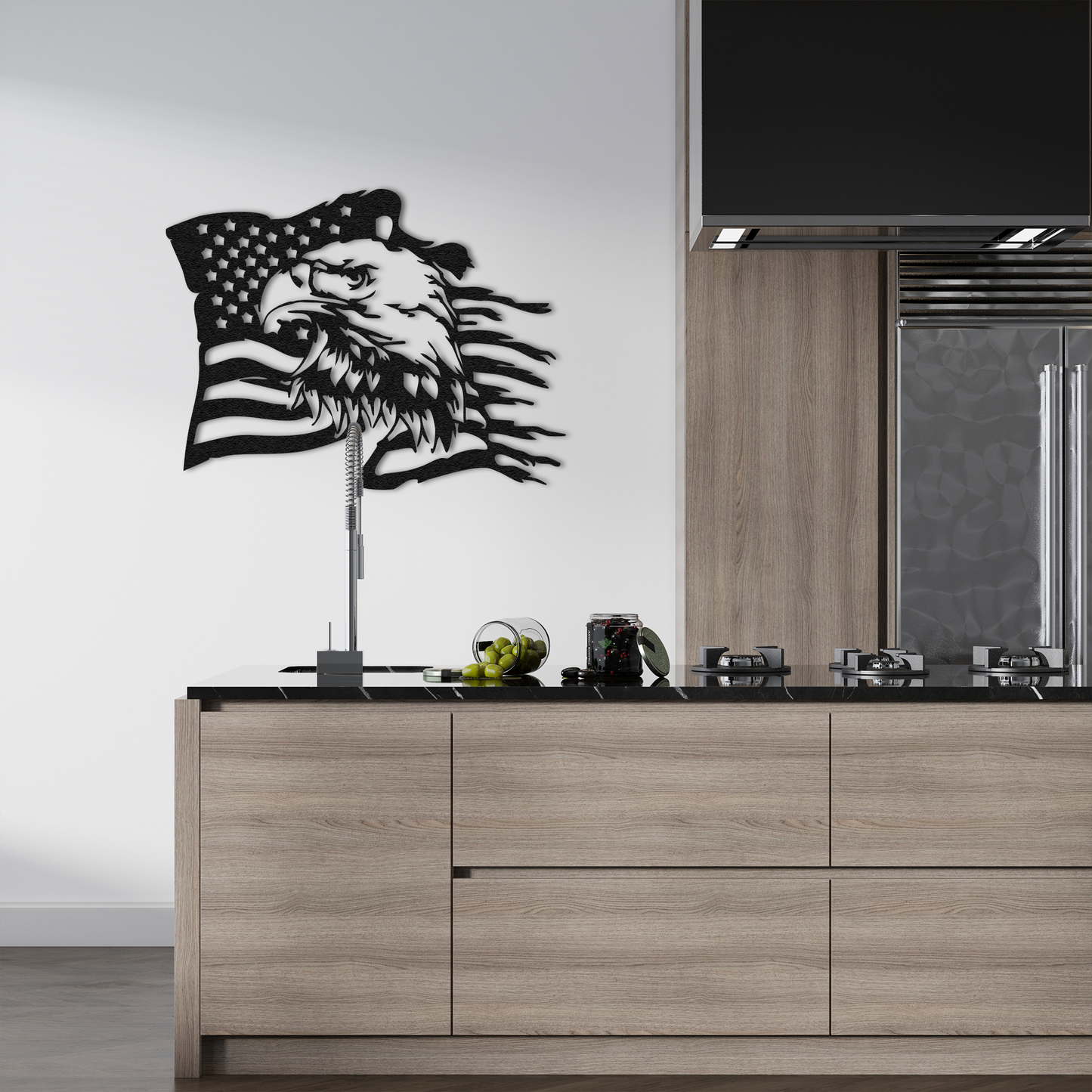 American Eagle Metal Wall Art – Patriotic USA Flag Wall Decor