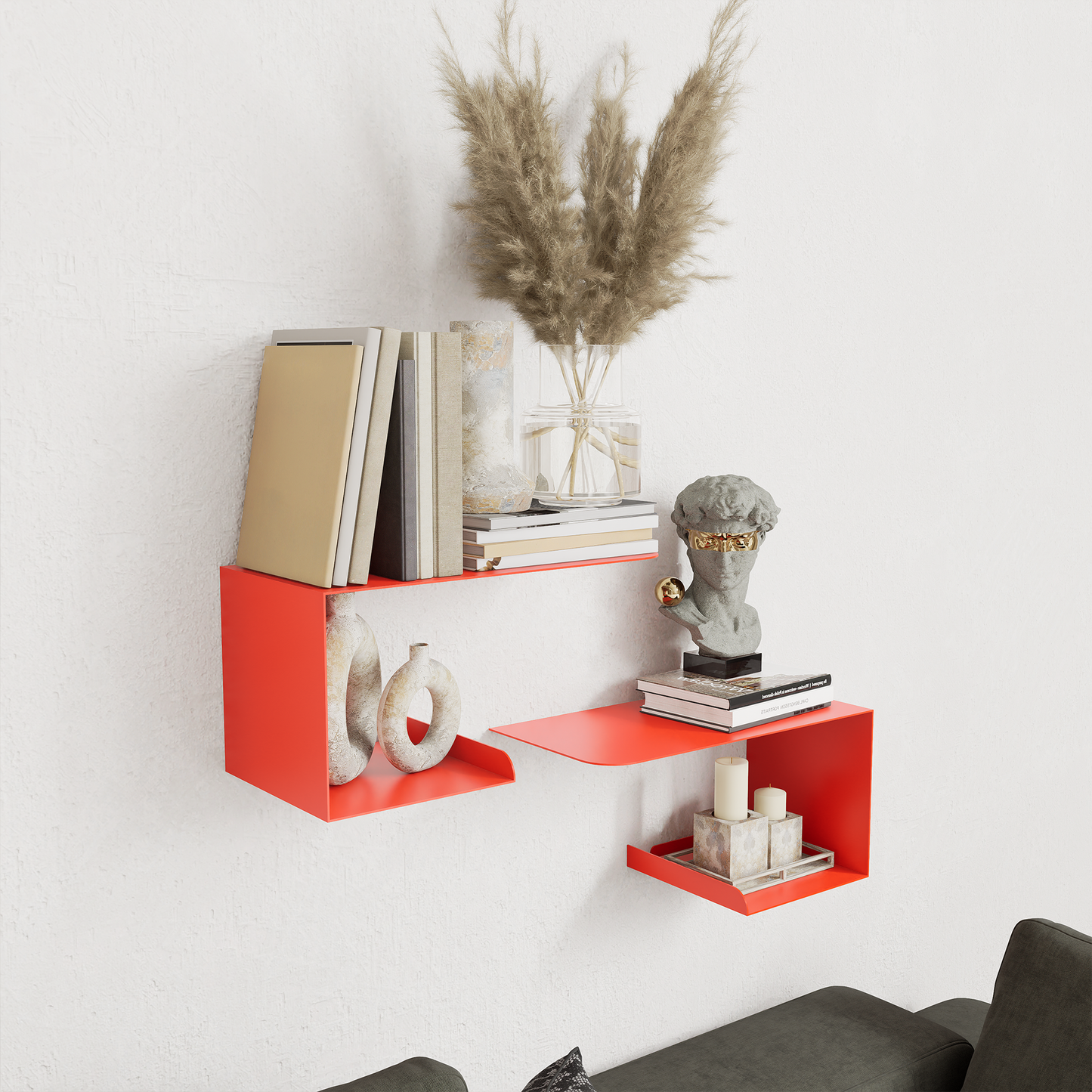 Minimalist Metal Wall Shelf – L Shape Design