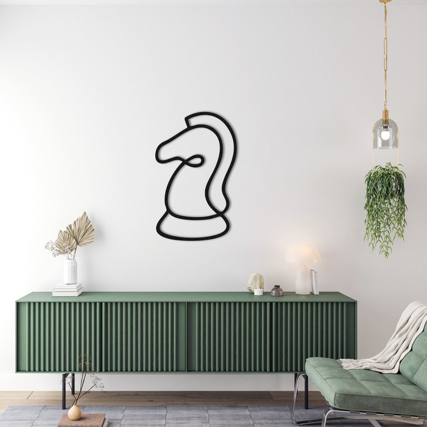 Chess Knight Metal Wall Art – Minimalist Modern Home Decor