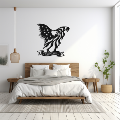 American Eagle Metal Wall Art – Patriotic USA Flag Home Decor