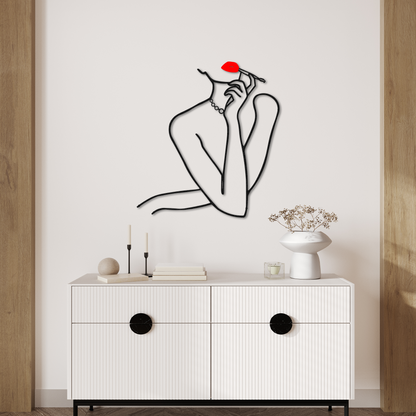 Minimalist Woman Line Art Metal Wall Decor