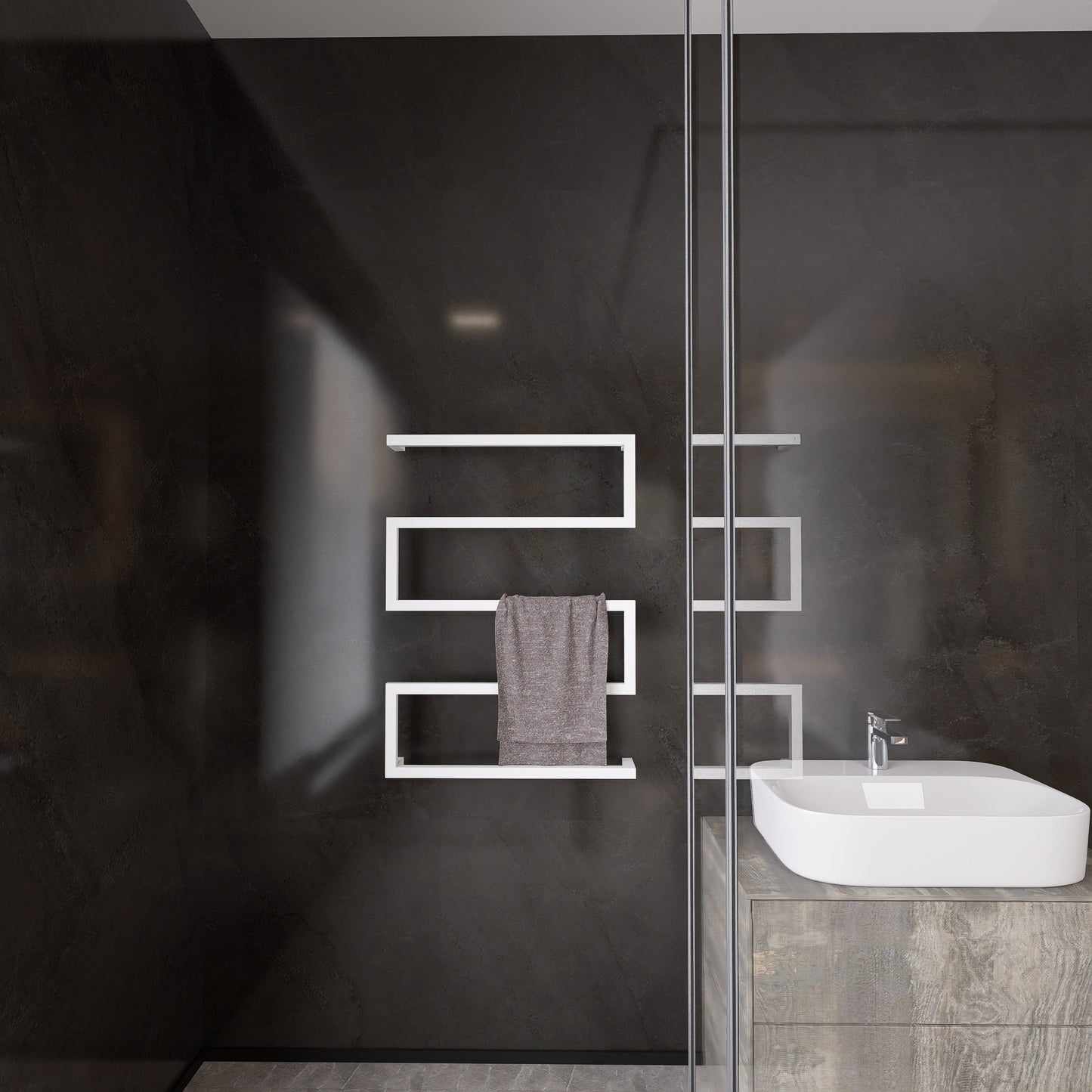 Modern Geometric Metal Towel Rack