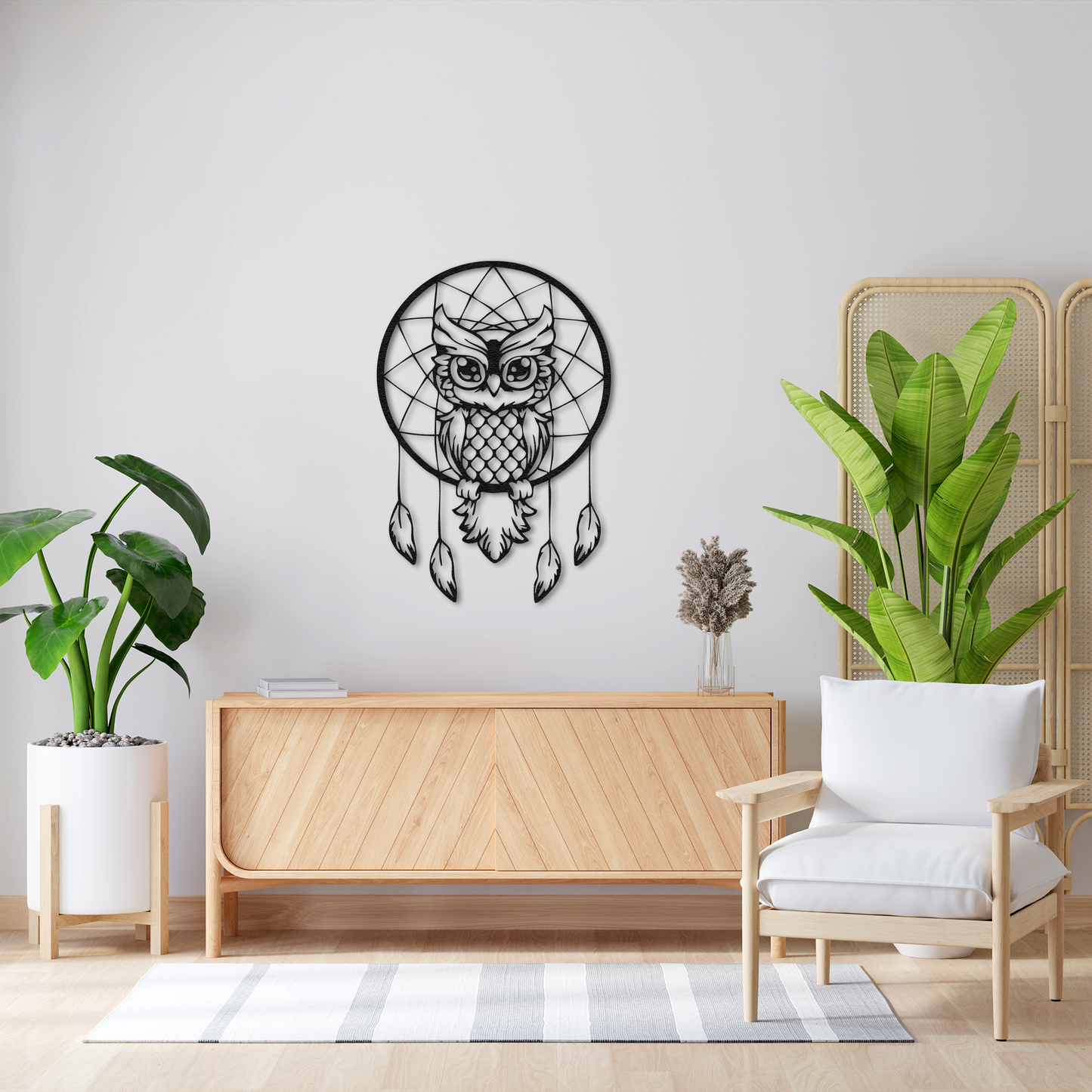 Owl Dreamcatcher Metal Wall Art – Boho Inspired Wall Decor