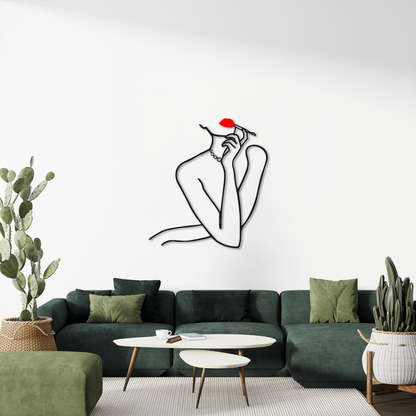 Minimalist Woman Line Art Metal Wall Decor