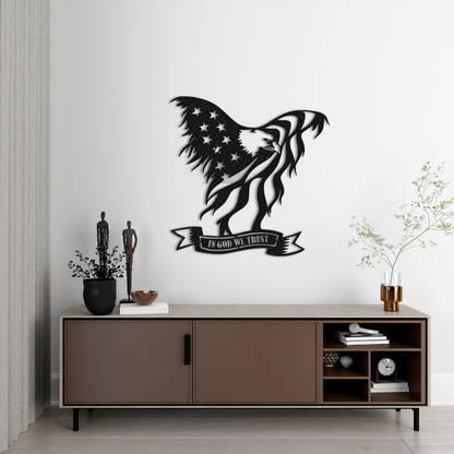 American Eagle Metal Wall Art – Patriotic USA Flag Home Decor