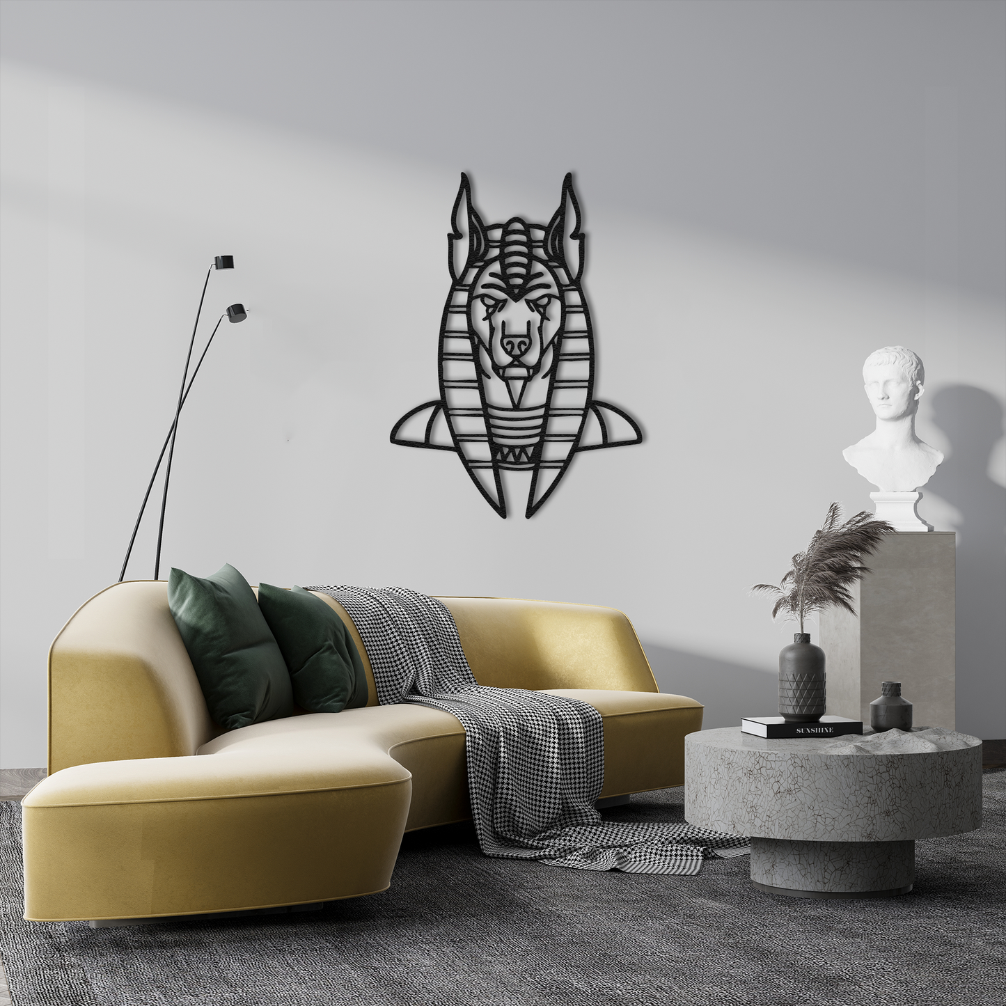 Anubis Egyptian Metal Wall Art – Ancient Mythology Inspired Decor