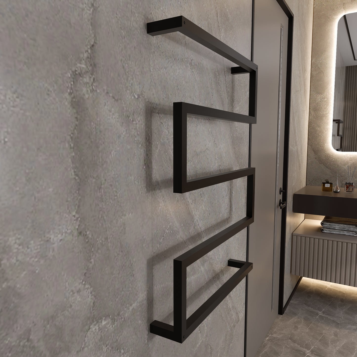 Modern Geometric Metal Towel Rack