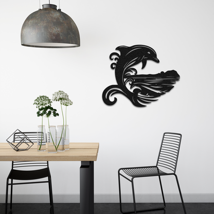 Handmade Metal Dolphin Wall Art – Sea Inspired Minimalist Decor