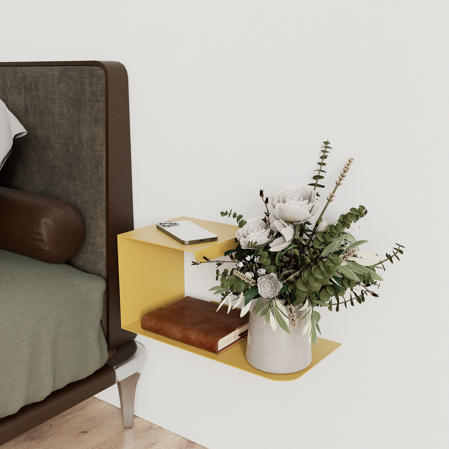 Minimalist Metal Wall Shelf – L Shape Design