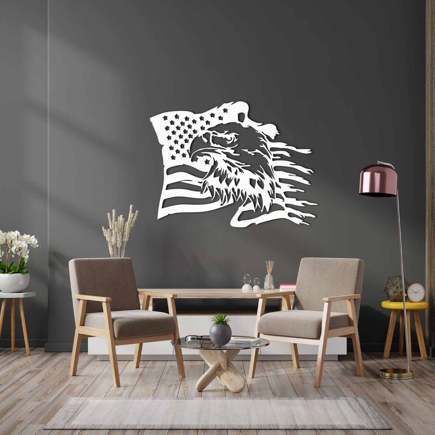 American Eagle Metal Wall Art – Patriotic USA Flag Wall Decor