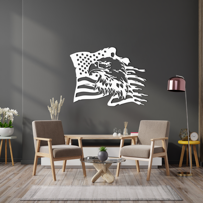 American Eagle Metal Wall Art – Patriotic USA Flag Wall Decor