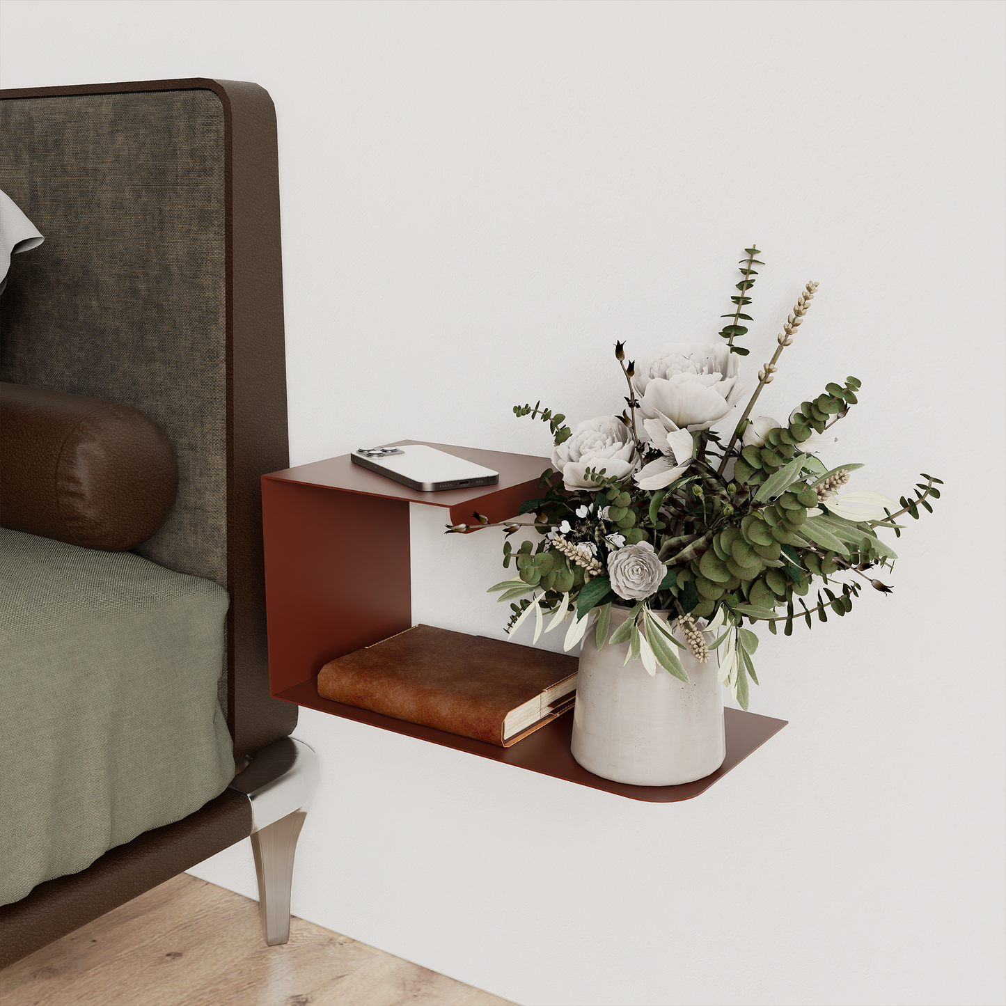 Minimalist Metal Wall Shelf – L Shape Design