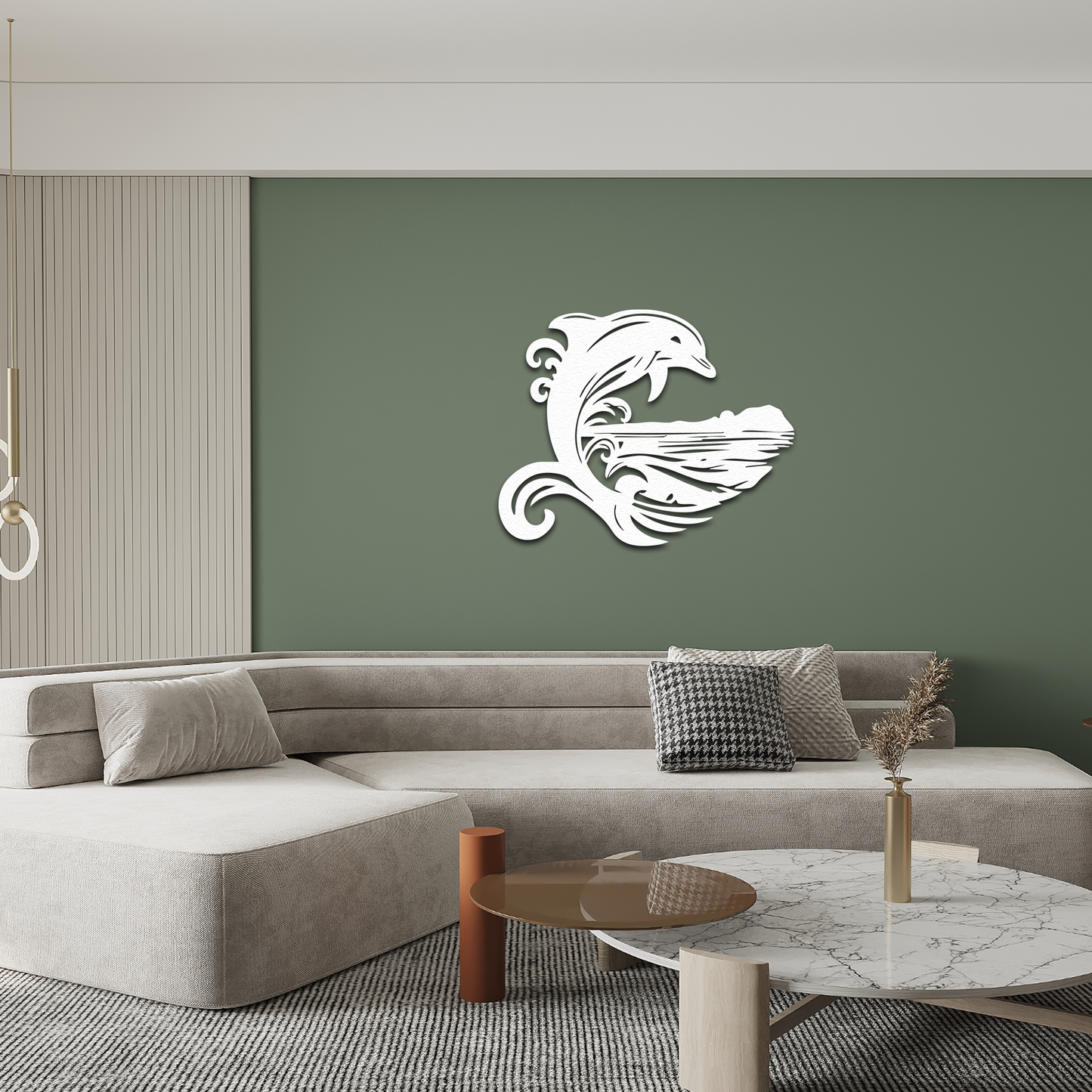 Dolphin Wave Metal Wall Art – Ocean Inspired Coastal Home Decor