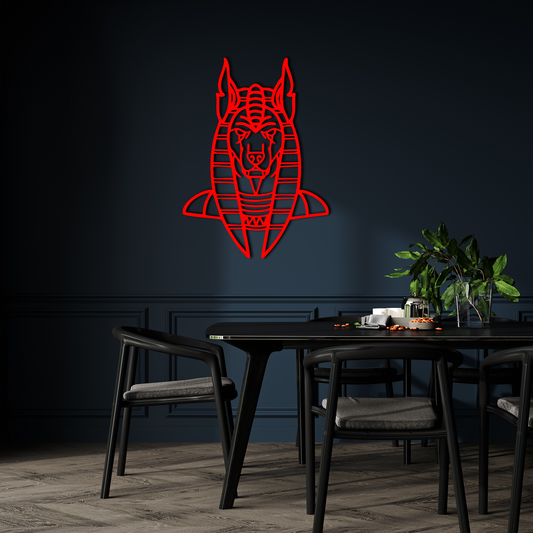 Anubis Egyptian Metal Wall Art – Ancient Mythology Inspired Decor