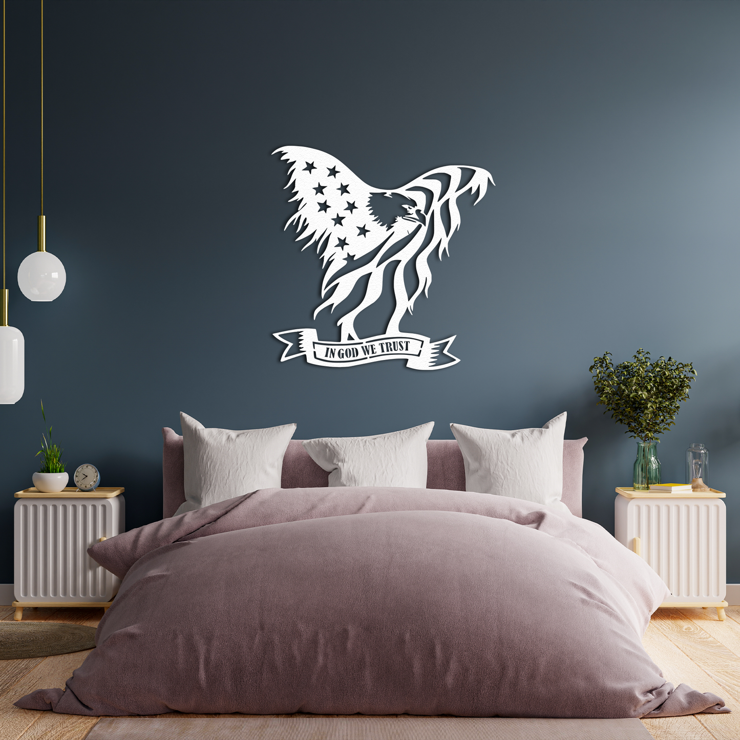American Eagle Metal Wall Art – Patriotic USA Flag Home Decor