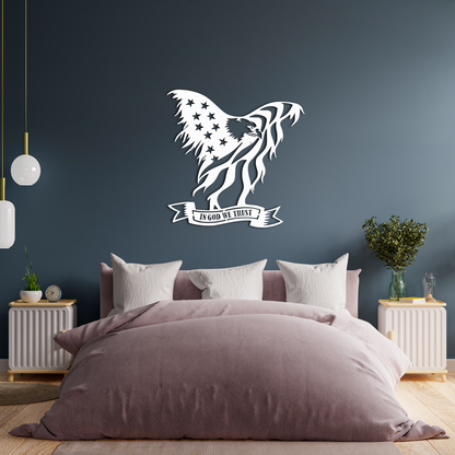 American Eagle Metal Wall Art – Patriotic USA Flag Home Decor