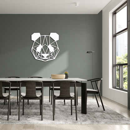 Geometric Panda Metal Wall Art – Modern Animal Home Decor