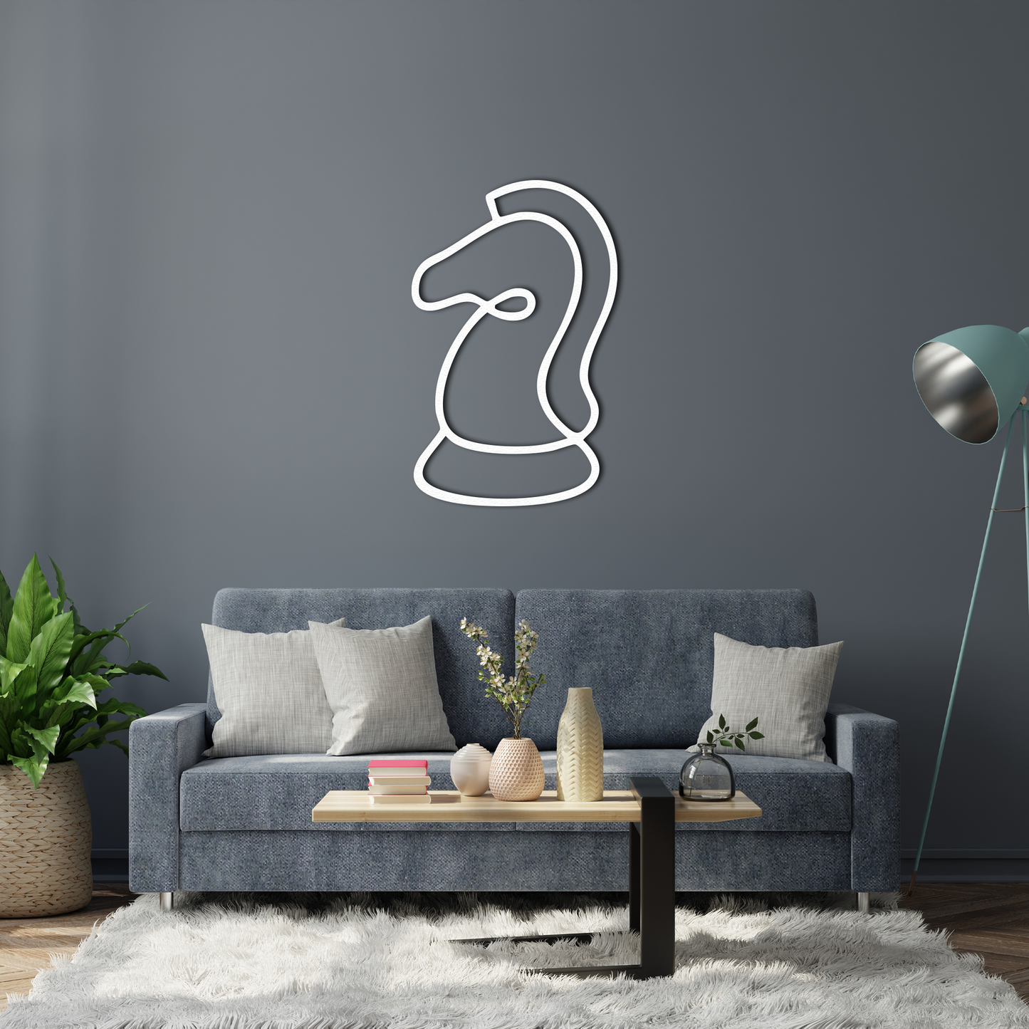 Chess Knight Metal Wall Art – Minimalist Modern Home Decor