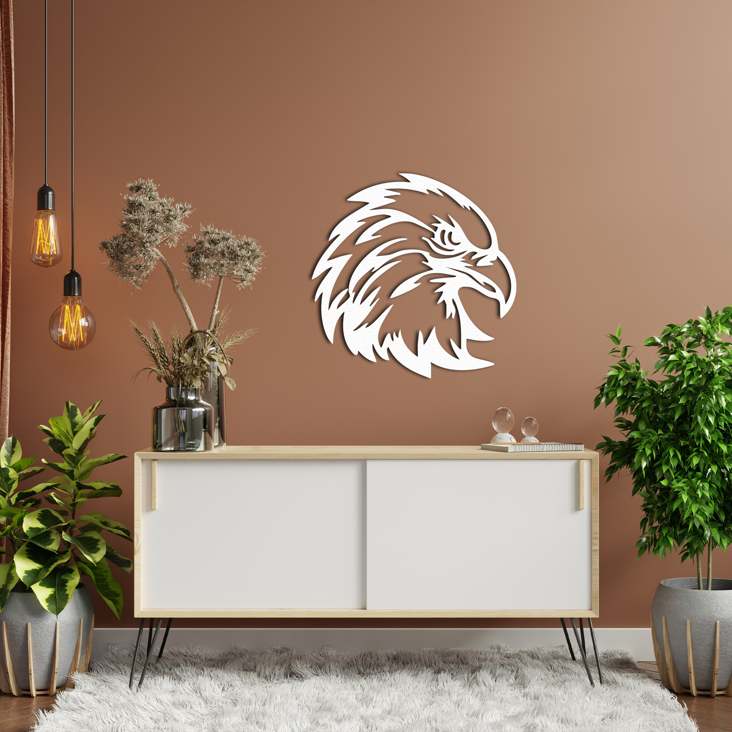Eagle Head Metal Wall Art – Modern Animal Home Decoration
