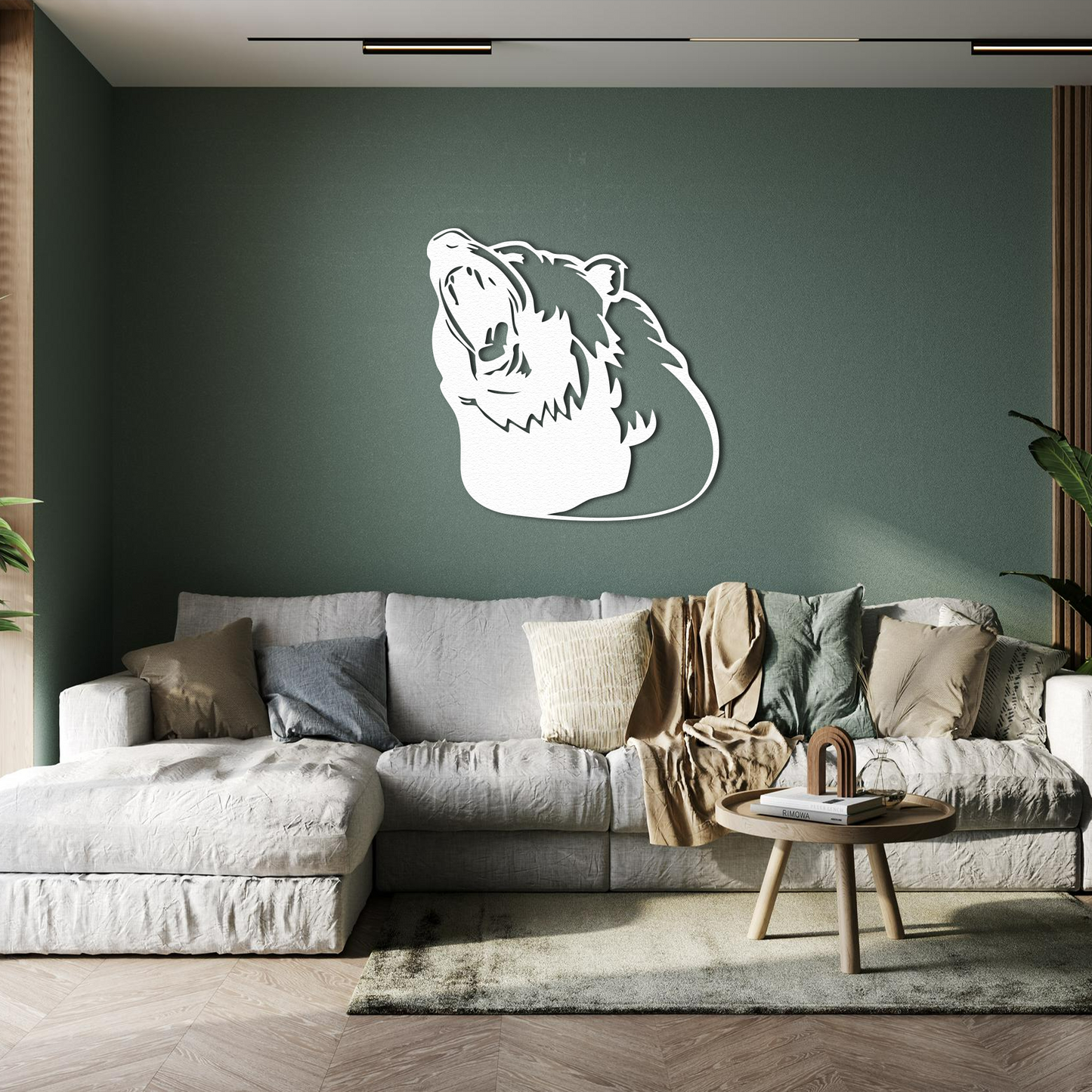 Roaring Bear Metal Wall Art – Rustic Cabin and Lodge Decor