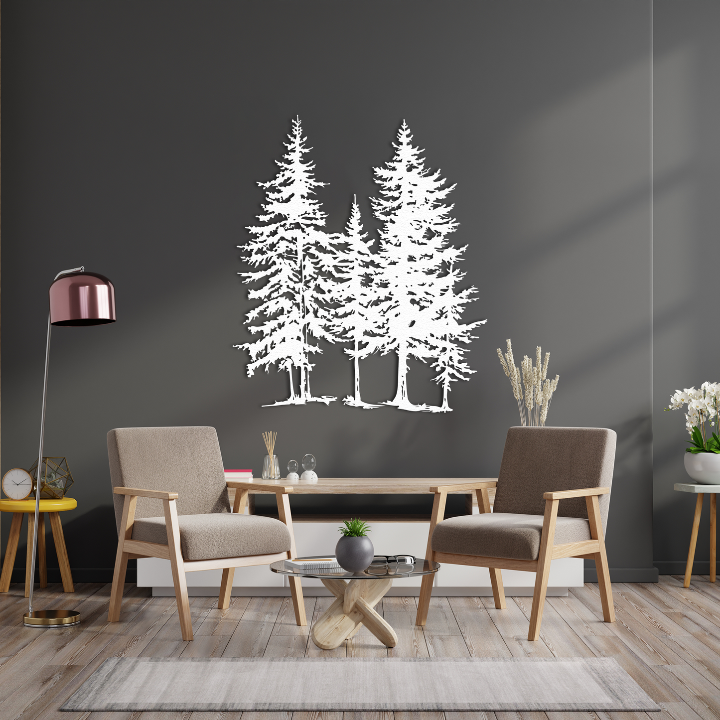 🌲 3-Panel Tree Metal Wall Art