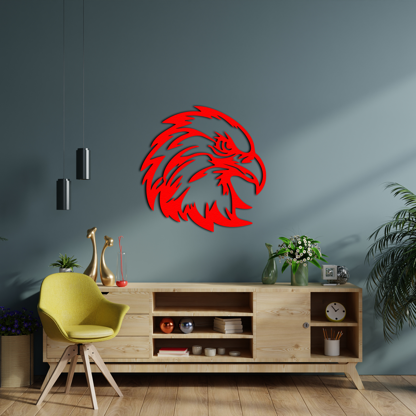Eagle Head Metal Wall Art – Modern Animal Home Decoration