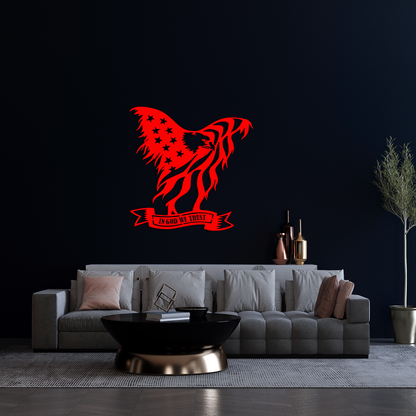 American Eagle Metal Wall Art – Patriotic USA Flag Home Decor