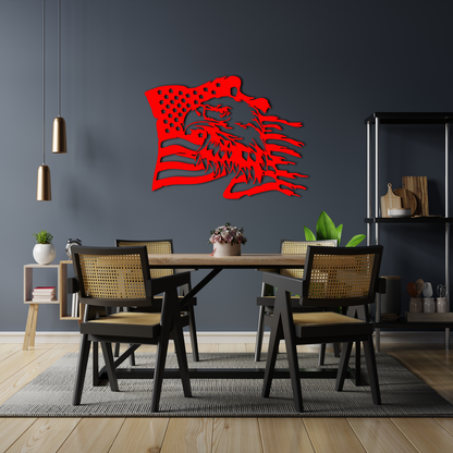 American Eagle Metal Wall Art – Patriotic USA Flag Wall Decor