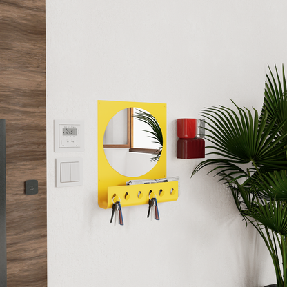 Minimalist Wall Mirror with Key Organizer