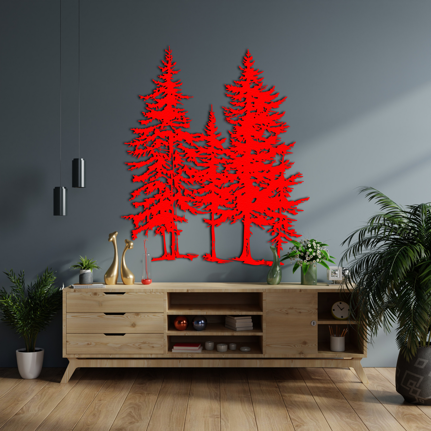🌲 3-Panel Tree Metal Wall Art