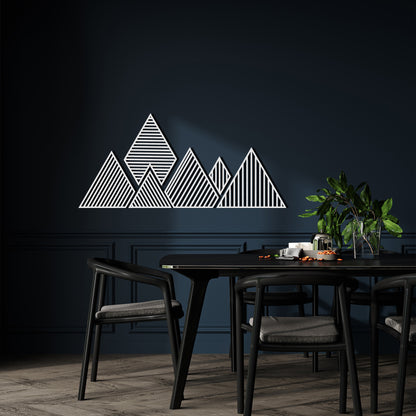 Geometric Mountain Multiple Piece Metal Wall Decor, Mountain Wall Art, Nature Wall Sign, Office Decor, Patio Outdoor Wall Art, House Gift