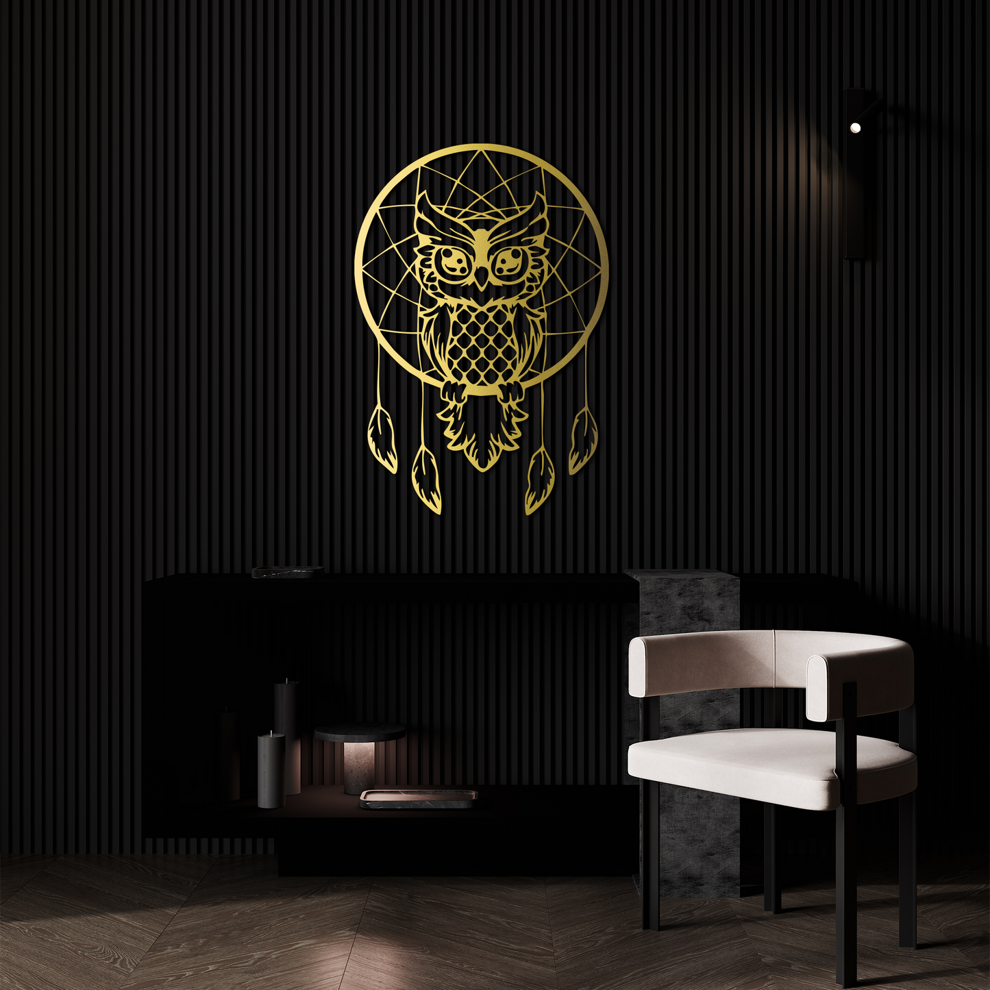 Owl Dreamcatcher Metal Wall Art – Boho Inspired Wall Decor