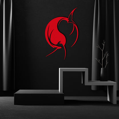 Modern Metal Wall Art: Aesthetic Swallow Bird Design in Black