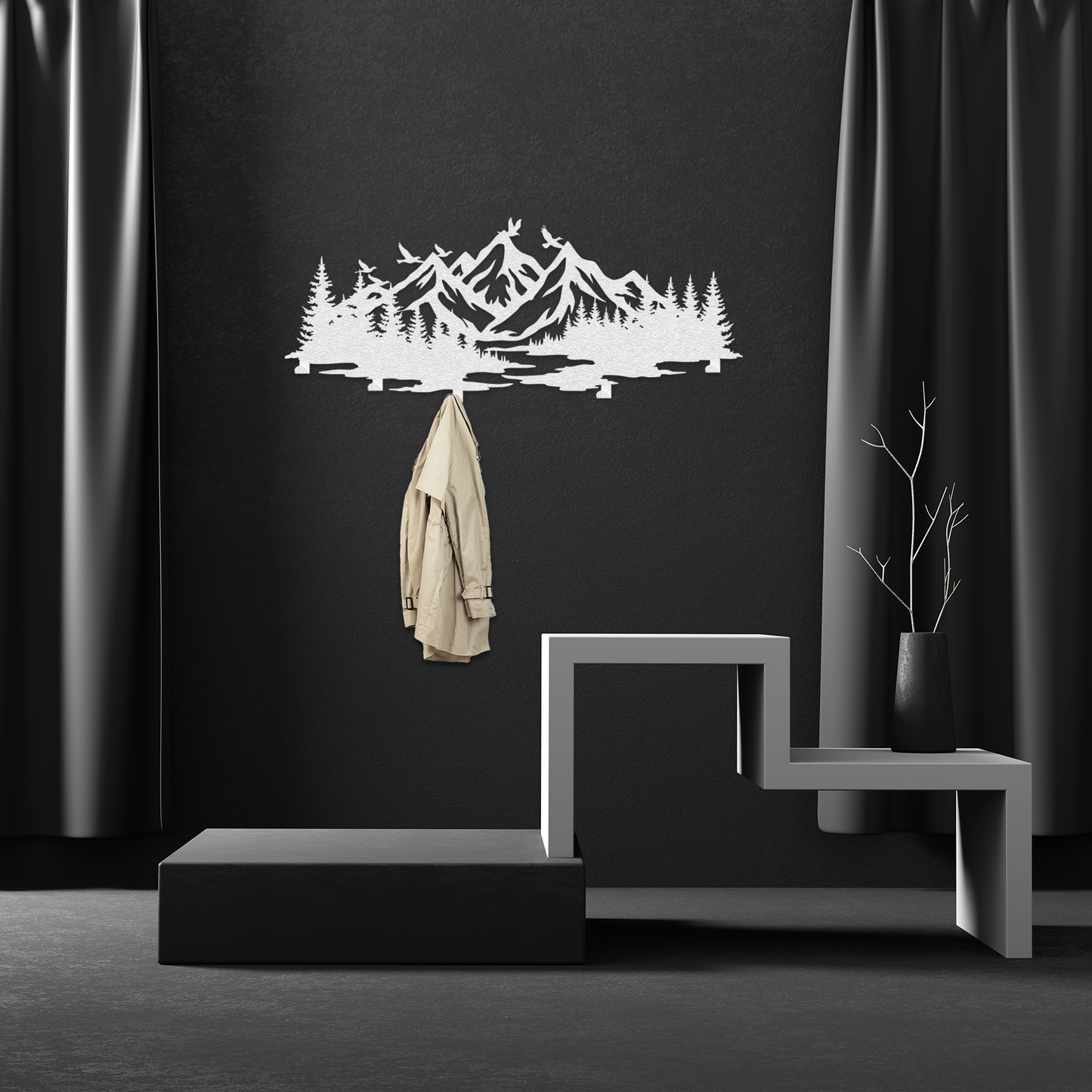 Mountain Forest Metal Wall Hook