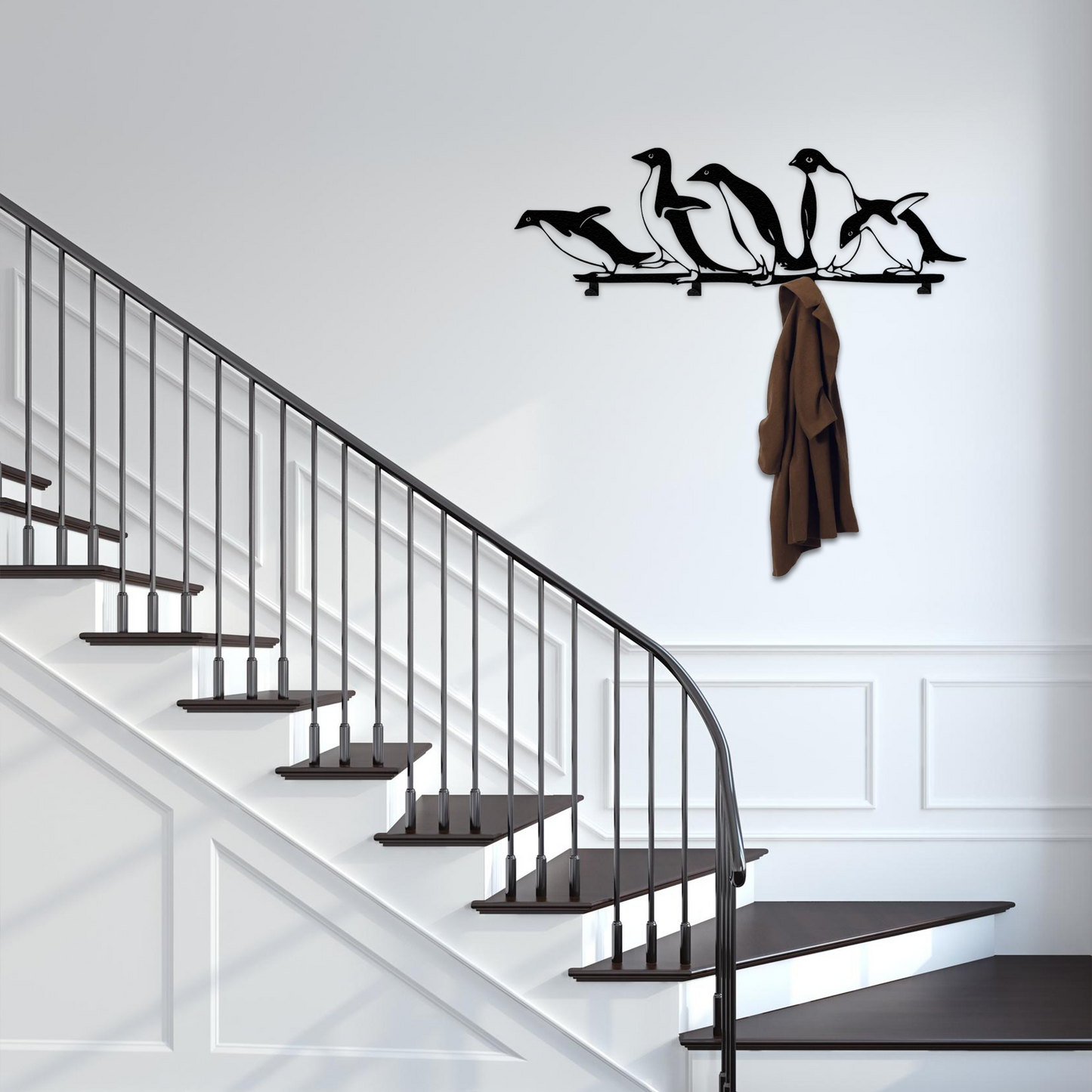 Penguin Family Metal Wall Hooks