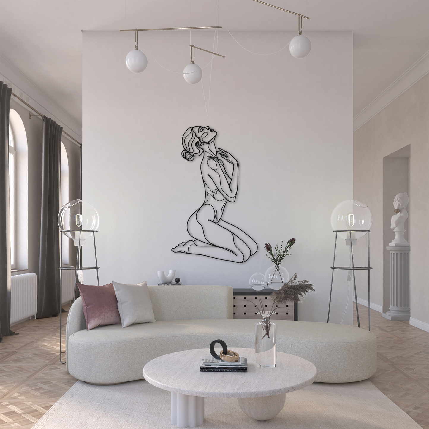 Abstract Nude Woman Line Art Wall Decor