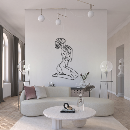 Abstract Nude Woman Line Art Wall Decor