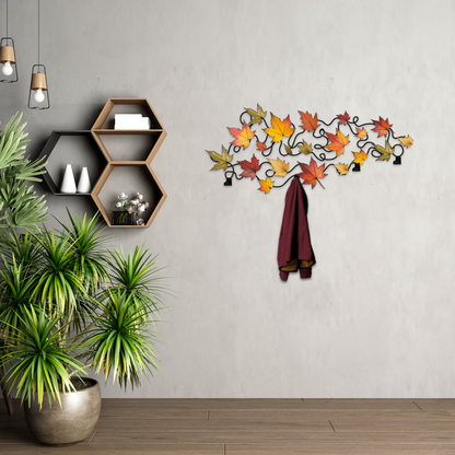 Maple Leaf Metal Coat Rack