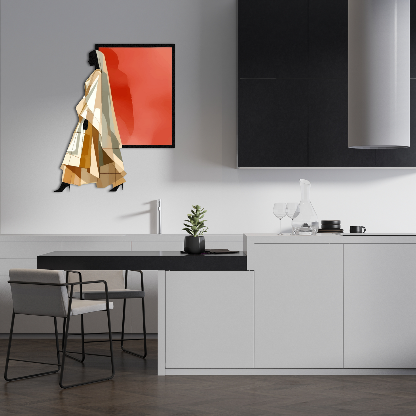 Modern Fashion Silhouette Wall Decor