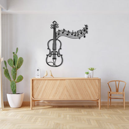 Music Note Violin Metal Wall Hanging