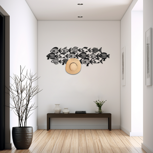 Coastal Fish Metal Wall Hook Rack