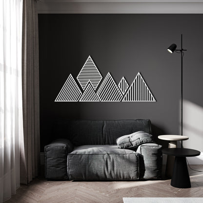 Geometric Mountain Multiple Piece Metal Wall Decor, Mountain Wall Art, Nature Wall Sign, Office Decor, Patio Outdoor Wall Art, House Gift