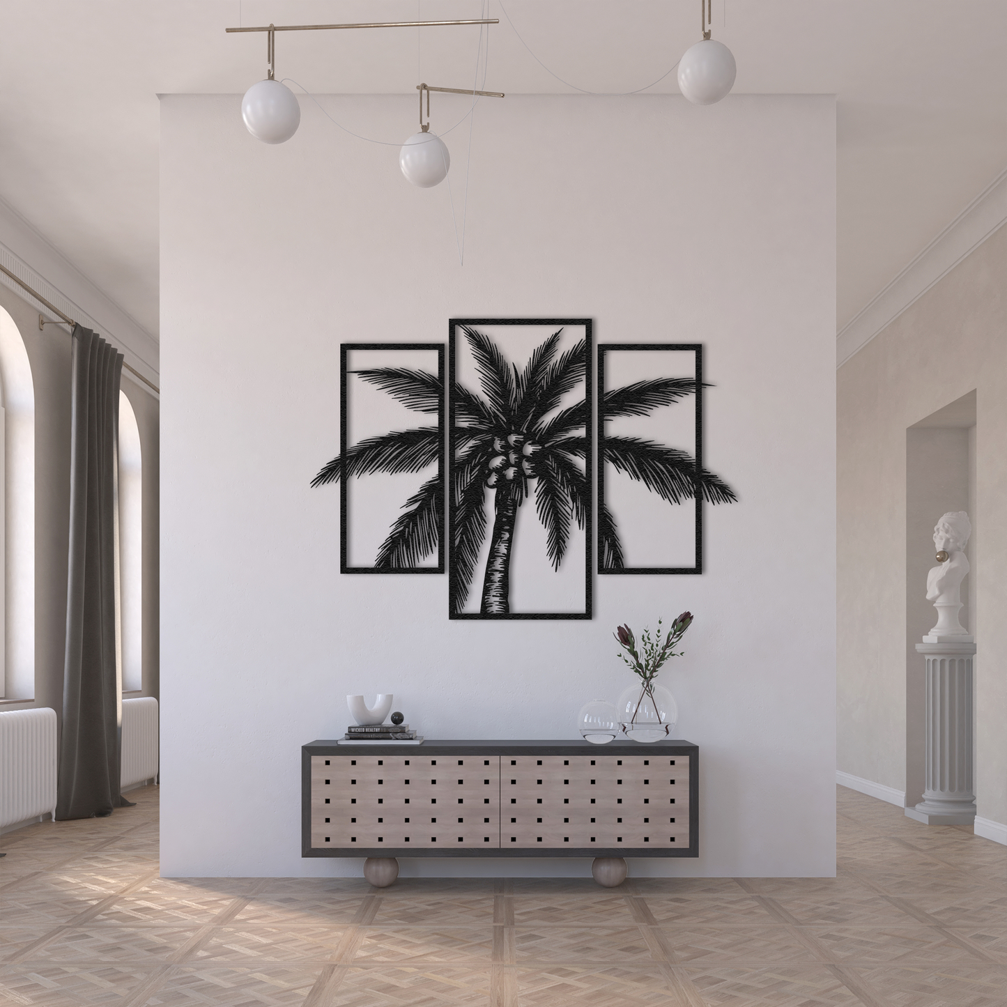 Palm Tree Metal Wall Art Set of 3