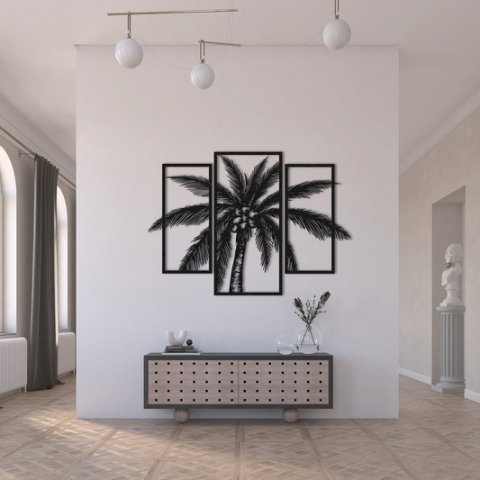Palm Tree Metal Wall Art Set of 3