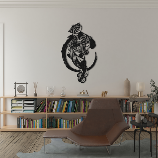 Japanese Geisha Metal Wall Decor