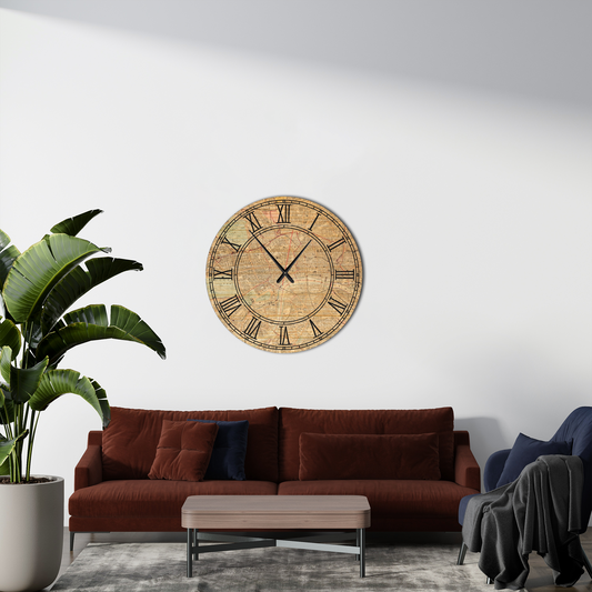Vintage Roman Numeral Wall Clock – Rustic Large Wall Decor
