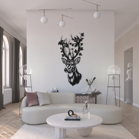 Majestic Deer Head Metal Wall Art