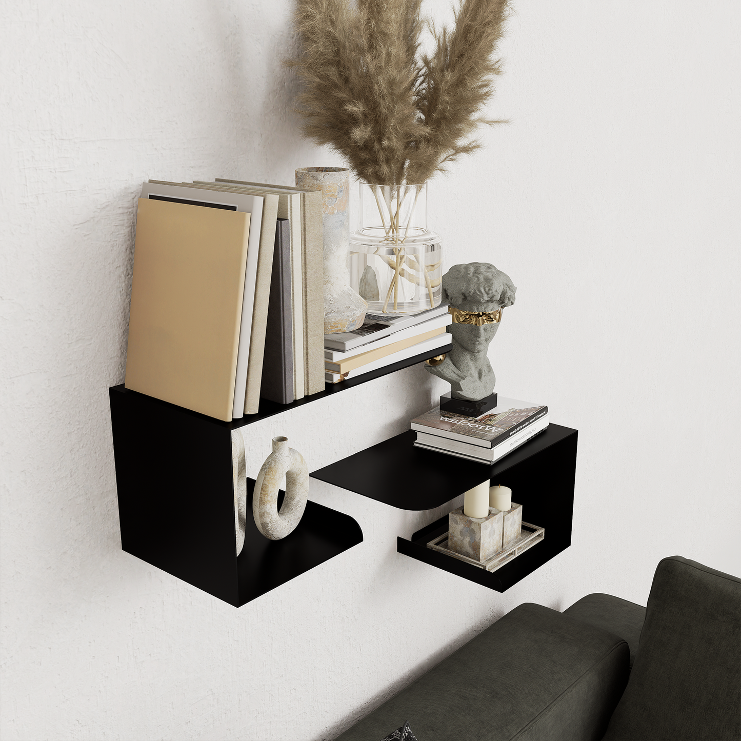 Minimalist Metal Wall Shelf – L Shape Design