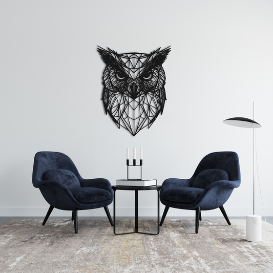 Abstract Owl Metal Wall Decor
